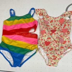 2 Mini Boden girls Swimsuit size 5-6
